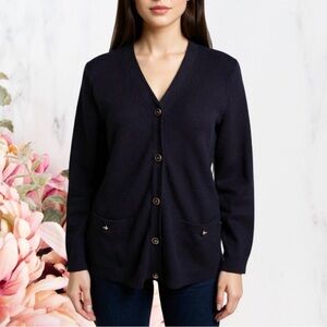 St. John Black Cardigan Sweater